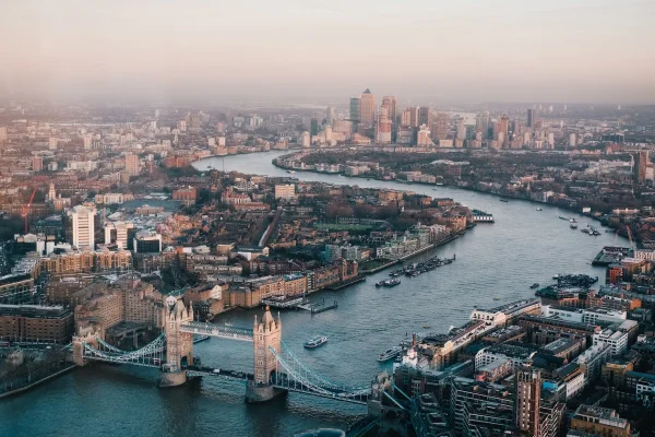 aerial view of london