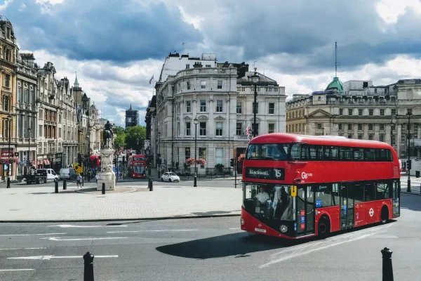 red bus in london